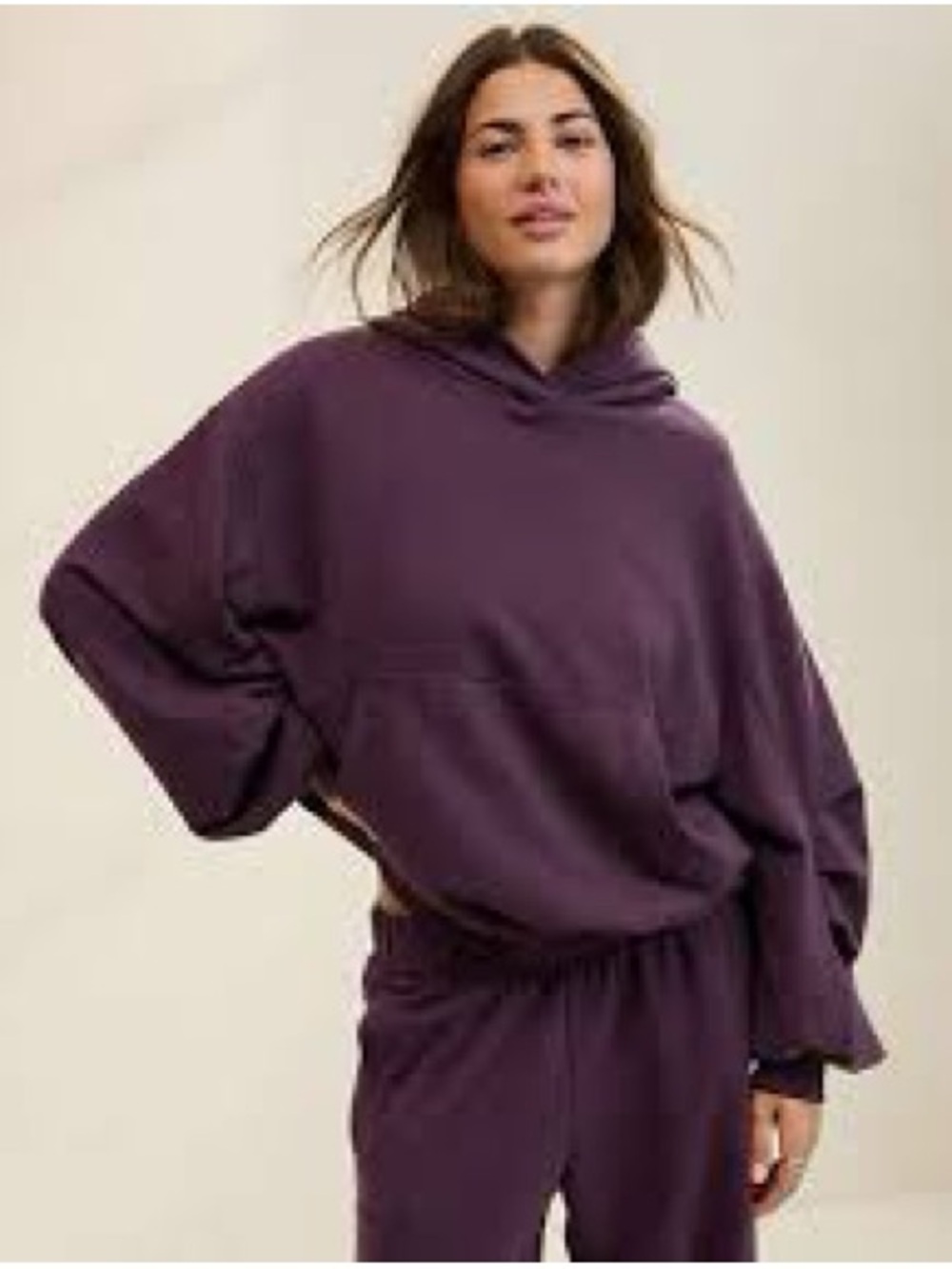 American Eagle Outfitters Plum Oversized Hooded Pullover